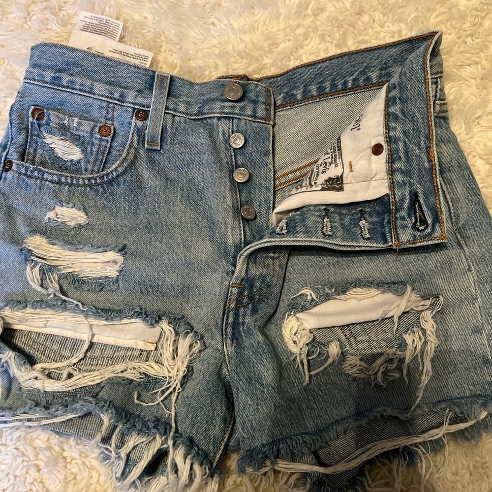 Distressed Denim Shorts